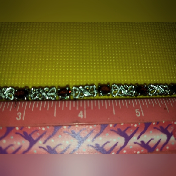 7in 925 Ruby and love knot tennis bracelet - Picture 2 of 6